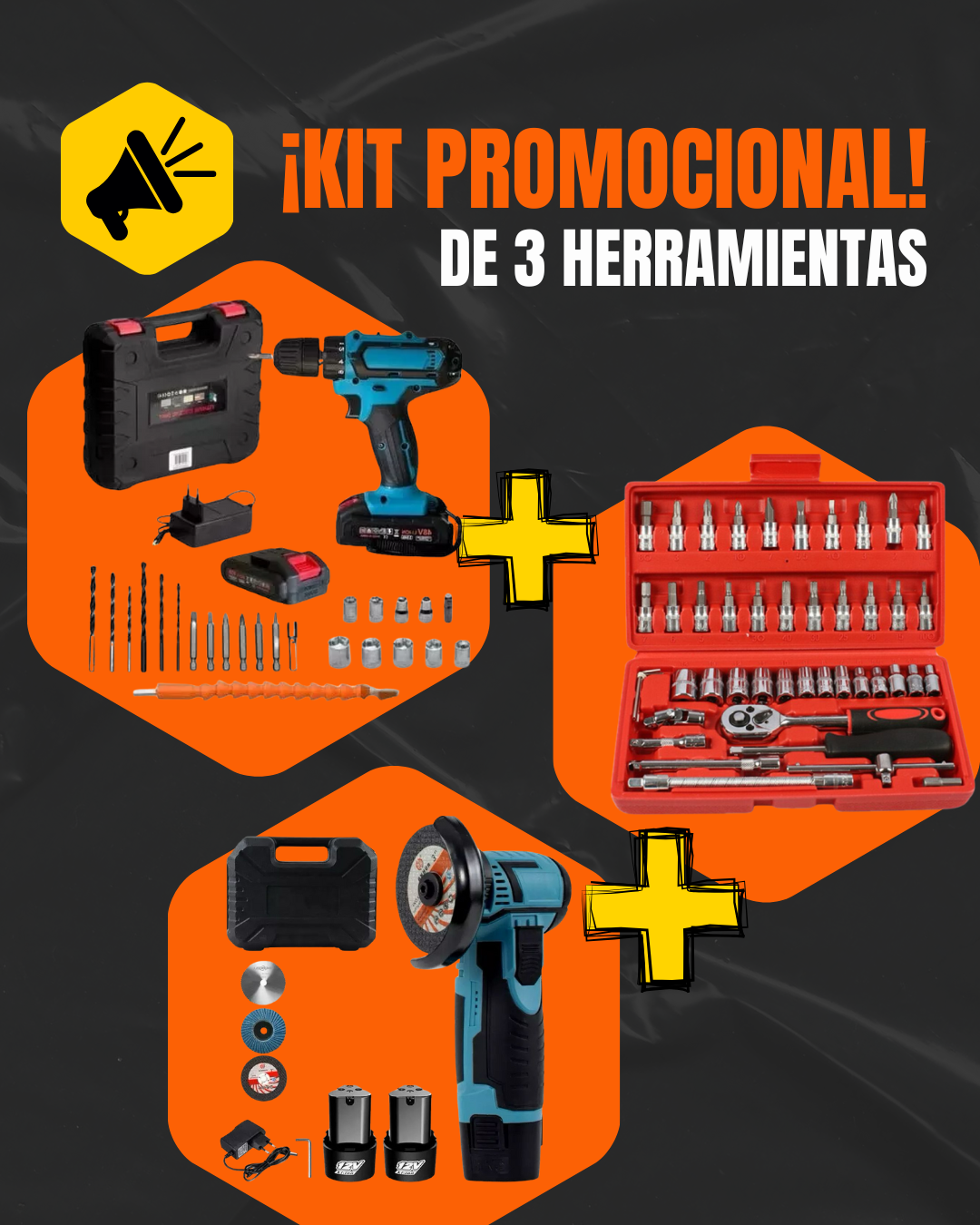 Kit herramientas DEWAL 💡 🔋 Incluye 2 baterias de 28v